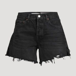 Agolde Parker Long Denim Shorts in Black